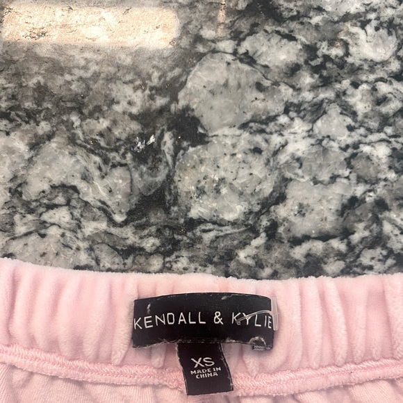 Baby pink Kendall an Kylie velour shorts - Picture 3 of 4